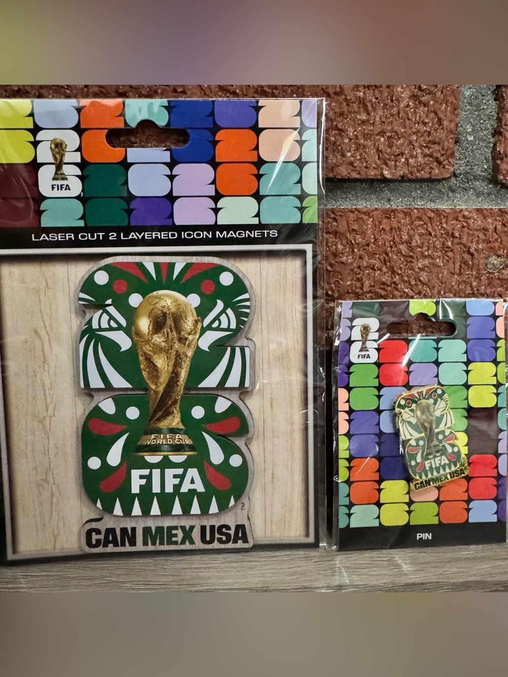 FIFA Soccer World Cup 2026 Can-Mex-USA Magnet & Pin Sets
